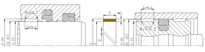 食品級(jí)密封件,導(dǎo)向環(huán)DST截面結(jié)構(gòu)圖 食品級(jí)密封件,導(dǎo)向環(huán)DST截面結(jié)構(gòu)圖