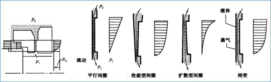 密封端面間隙的幾何形狀及流體靜壓力的分布
