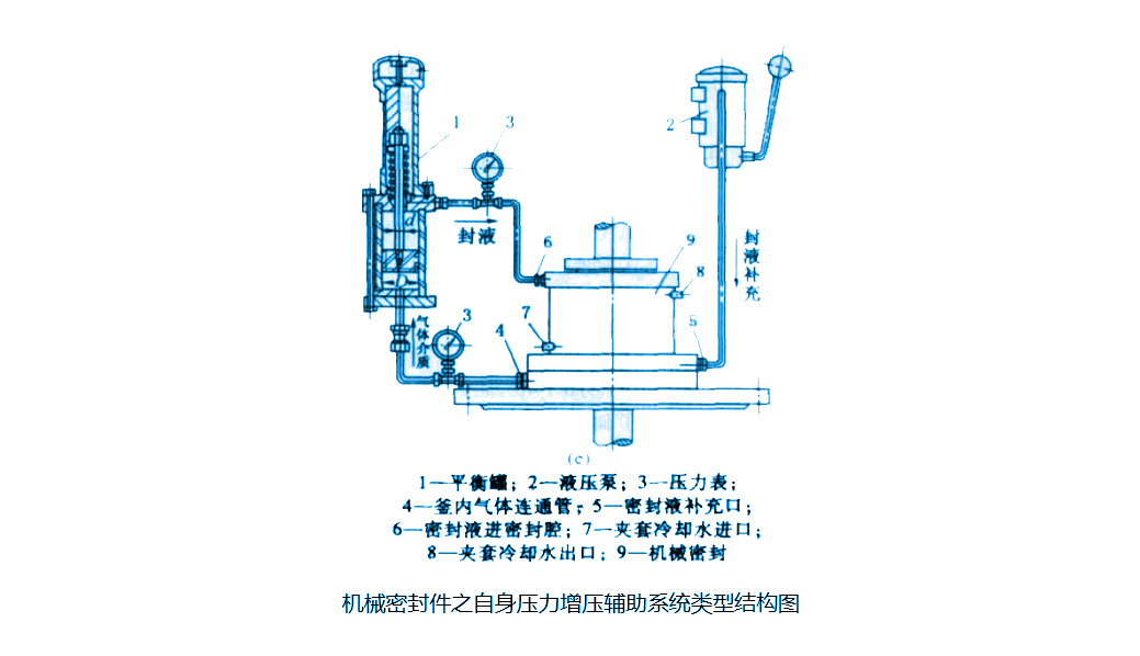 機(jī)械密封件之自身壓力增壓輔助系統(tǒng)類型結(jié)構(gòu)圖