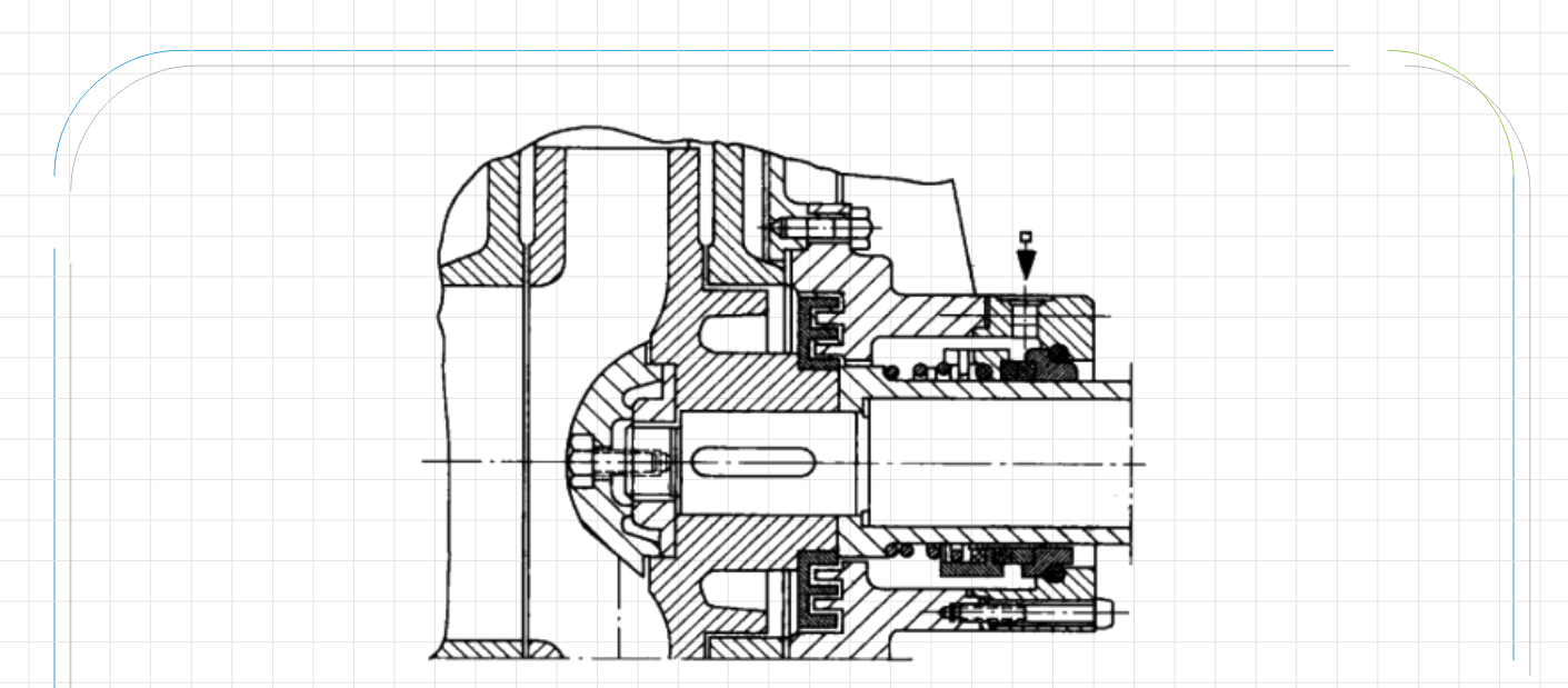 液壓密封件之含固體鹽溶、晶體介質結構平面圖