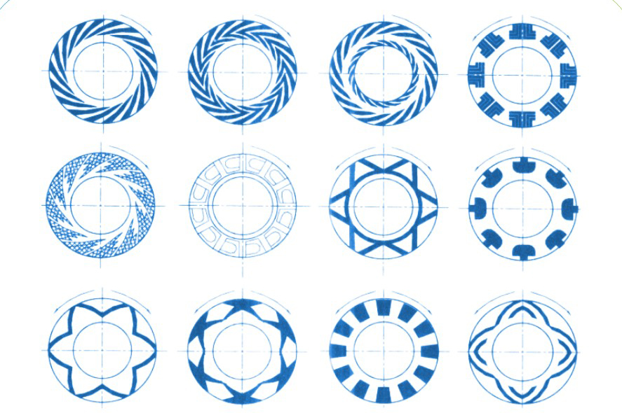 1氣膜密封的最具典型的端面結(jié)構(gòu)形式圖