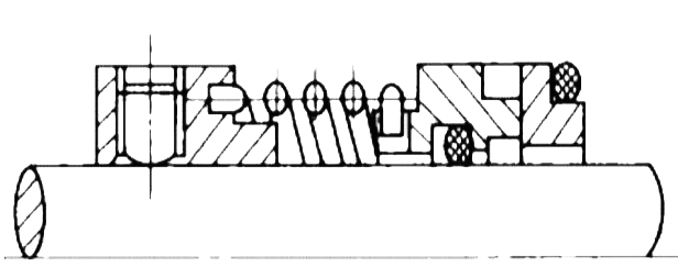 液壓密封中的“彈簧鉤傳動(dòng)”的截面結(jié)構(gòu)平面截面圖