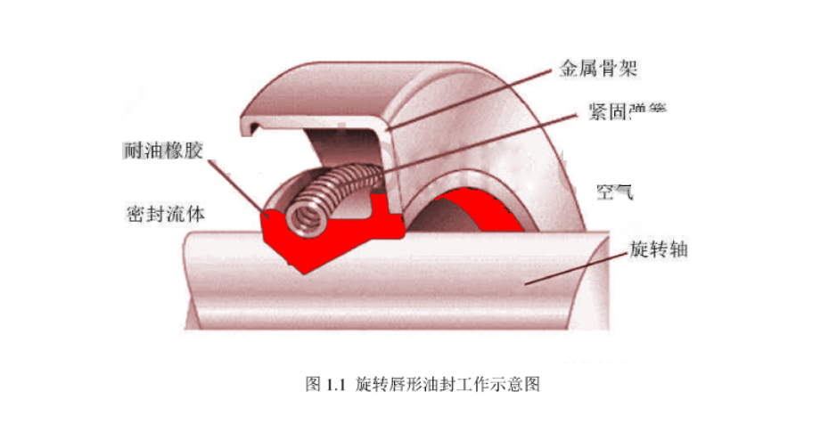 旋轉(zhuǎn)唇形油封工作原理示意圖