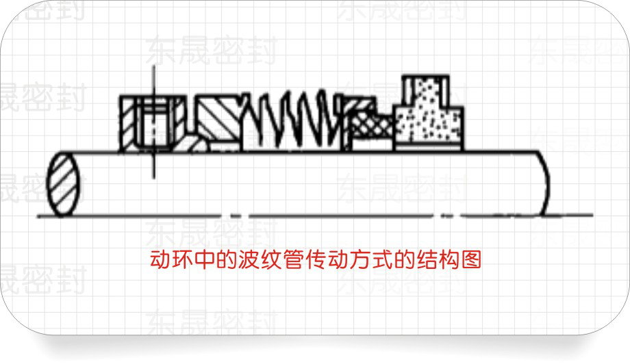 動(dòng)環(huán)中的波紋管傳動(dòng)方式的結(jié)構(gòu)圖